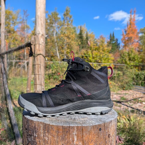 Merrell Women's Siren 4 Mid Gore-Tex Hiking Boots Black and Pink Vibram Sole 9 - Picture 5 of 12